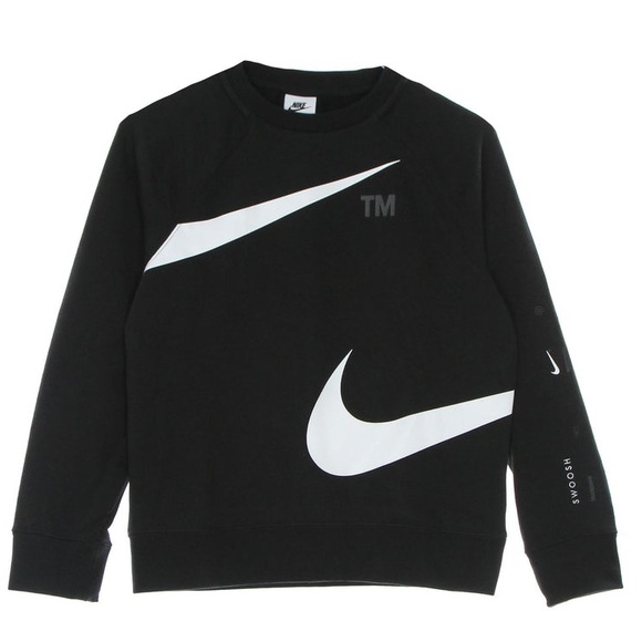 Nike Other - NWOT NIKE CREW NECK SWEATSHIRT FLEECE SWOOSH CREW BLACK/WHITE BOYS |Size 4T